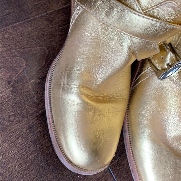 Marc by Marc Jacobs Gold leather Moto Boots - Picture 6 of 7